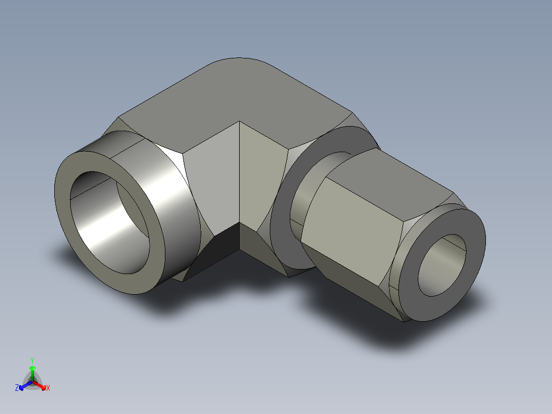 卡套式工业通用硬管接头6-6_dbu-s正等轴测图