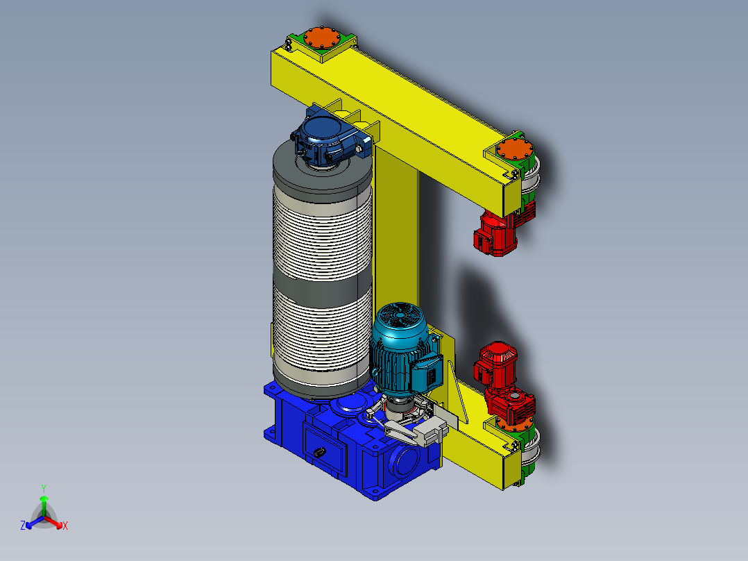 汽车起重机卷扬机3D模型图纸 STP格式