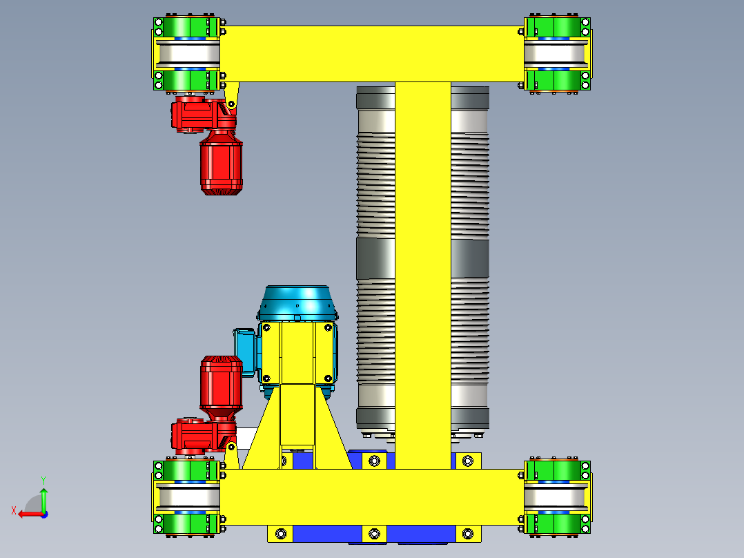 汽车起重机卷扬机3D模型图纸 STP格式后视图