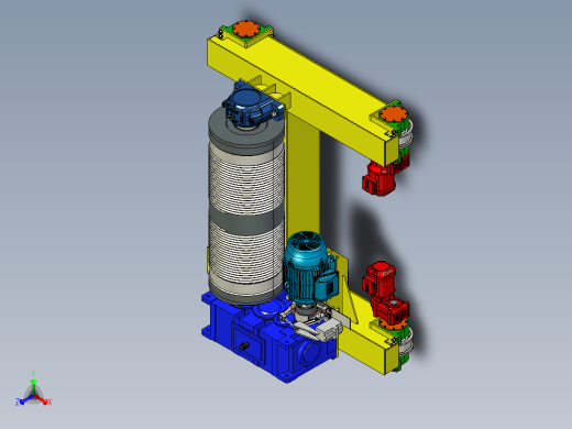 汽车起重机卷扬机3D模型图纸 STP格式正等轴测缩略图