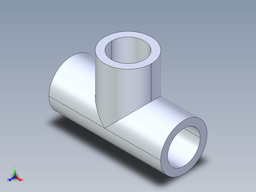 聚氯乙烯配件01-Sch80_Tee_SxSxS_801-003_0.375in正等轴测图