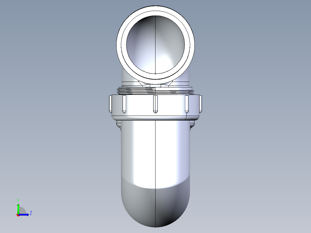 船舶管路系统S28_SeaDrainPLUS_P-TrapUnionConn-SxS_37E172102_2in Sea Drain Plus - P-TrapUnionConn-SxS左视图