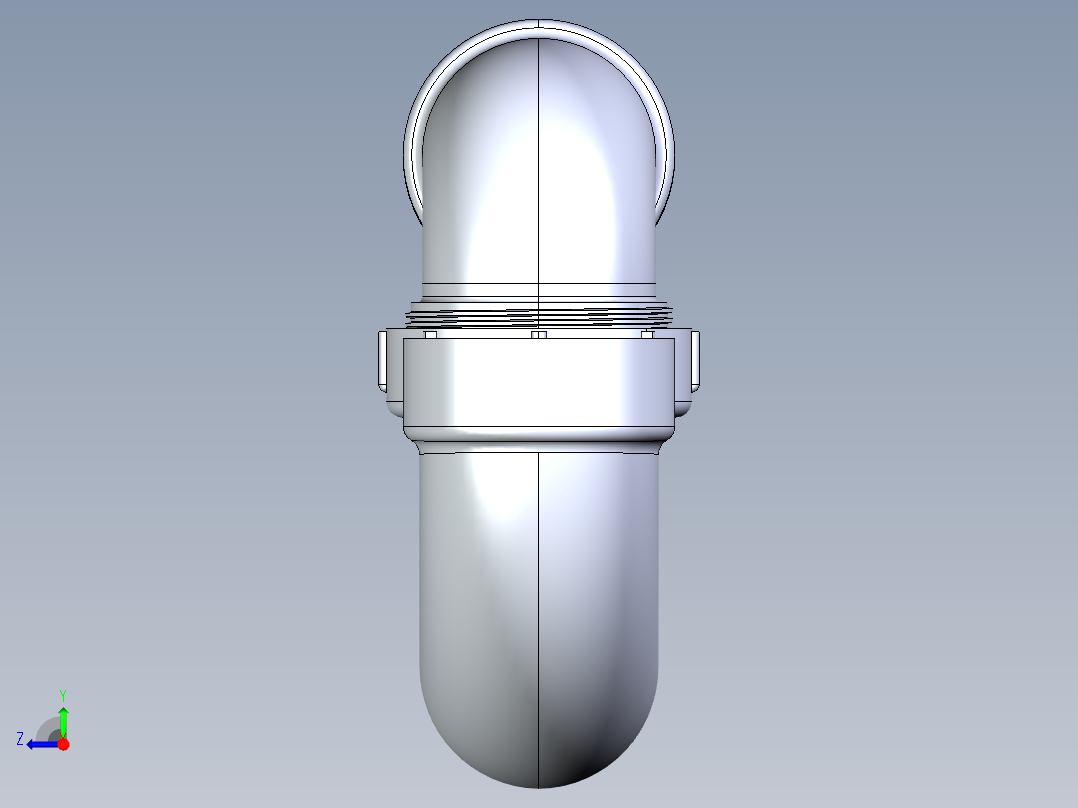船舶管路系统S28_SeaDrainPLUS_P-TrapUnionConn-SxS_37E172102_2in Sea Drain Plus - P-TrapUnionConn-SxS右视图