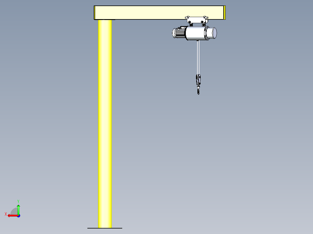 带电葫芦旋臂起重机--inventor stp后视图
