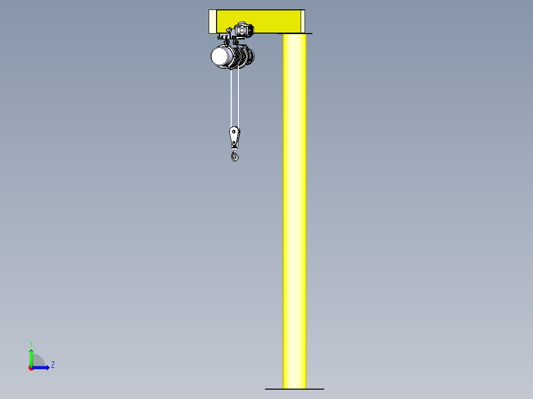 带电葫芦旋臂起重机--inventor stp左视图