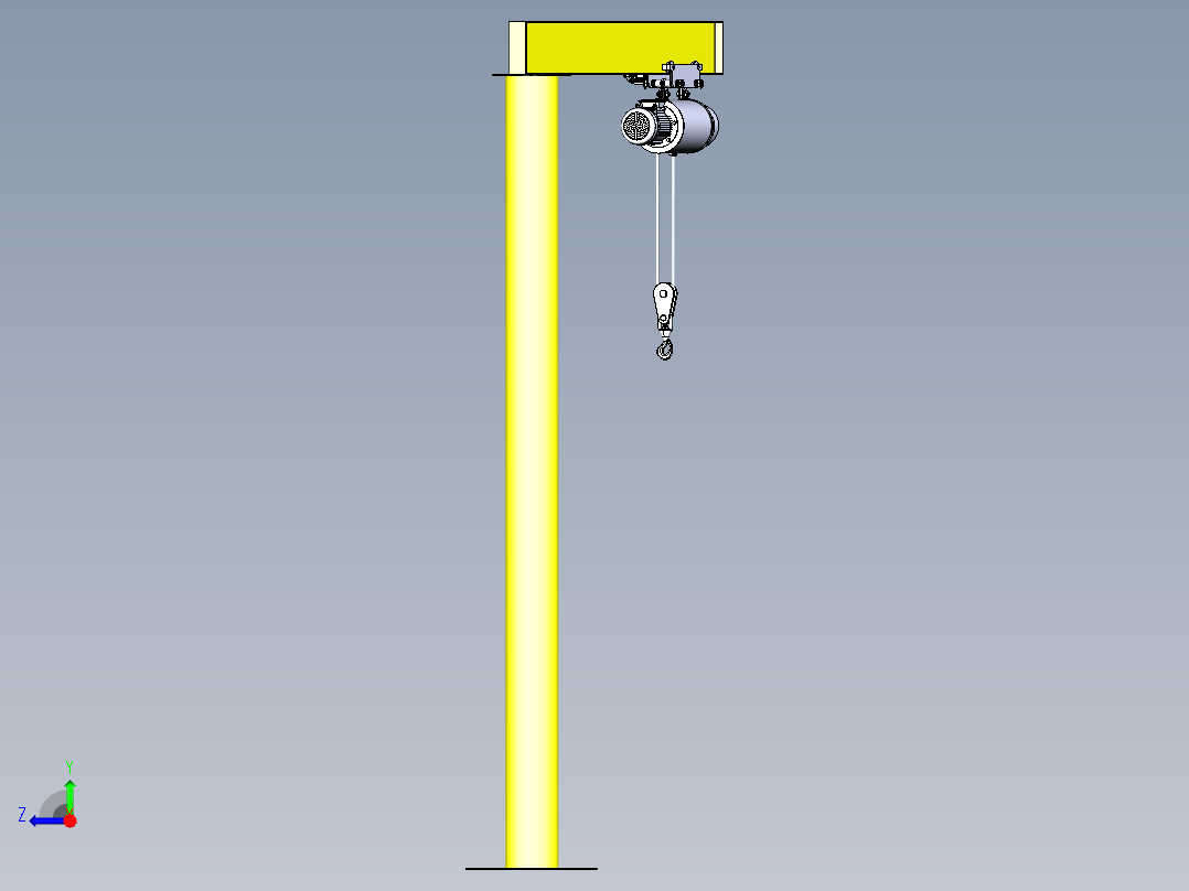 带电葫芦旋臂起重机--inventor stp右视图