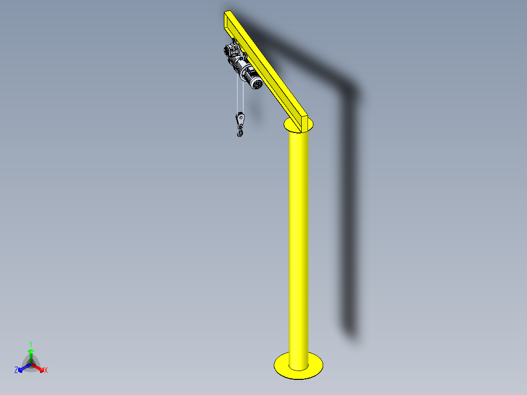 带电葫芦旋臂起重机--inventor stp正等轴测图