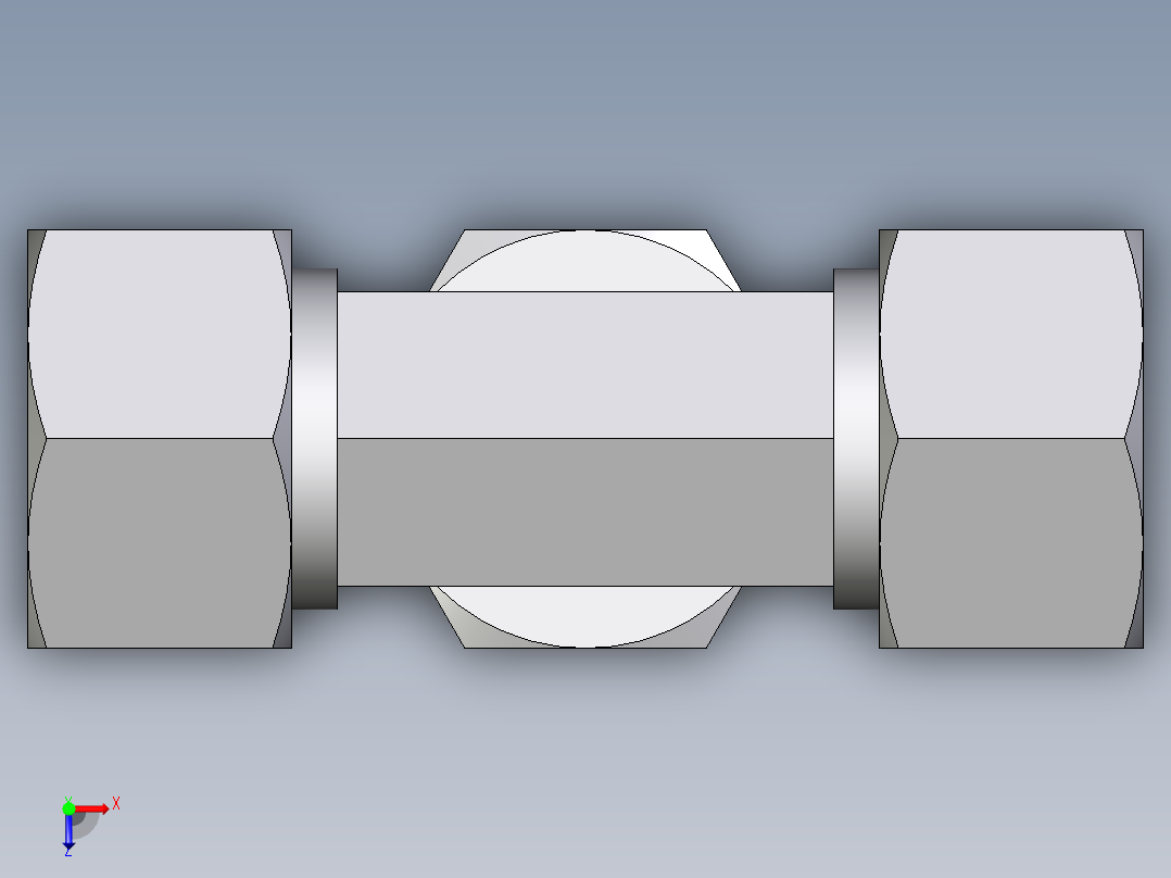 卡套式工业通用硬管接头EO_Swivel_nut_branch_tee_ET15LCF俯视图