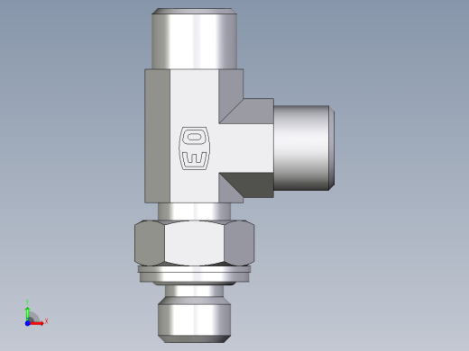 卡套式工业通用硬管接头EO_Adjustable_locknut_run_tee_LEE08LMOMDCF前视缩略图