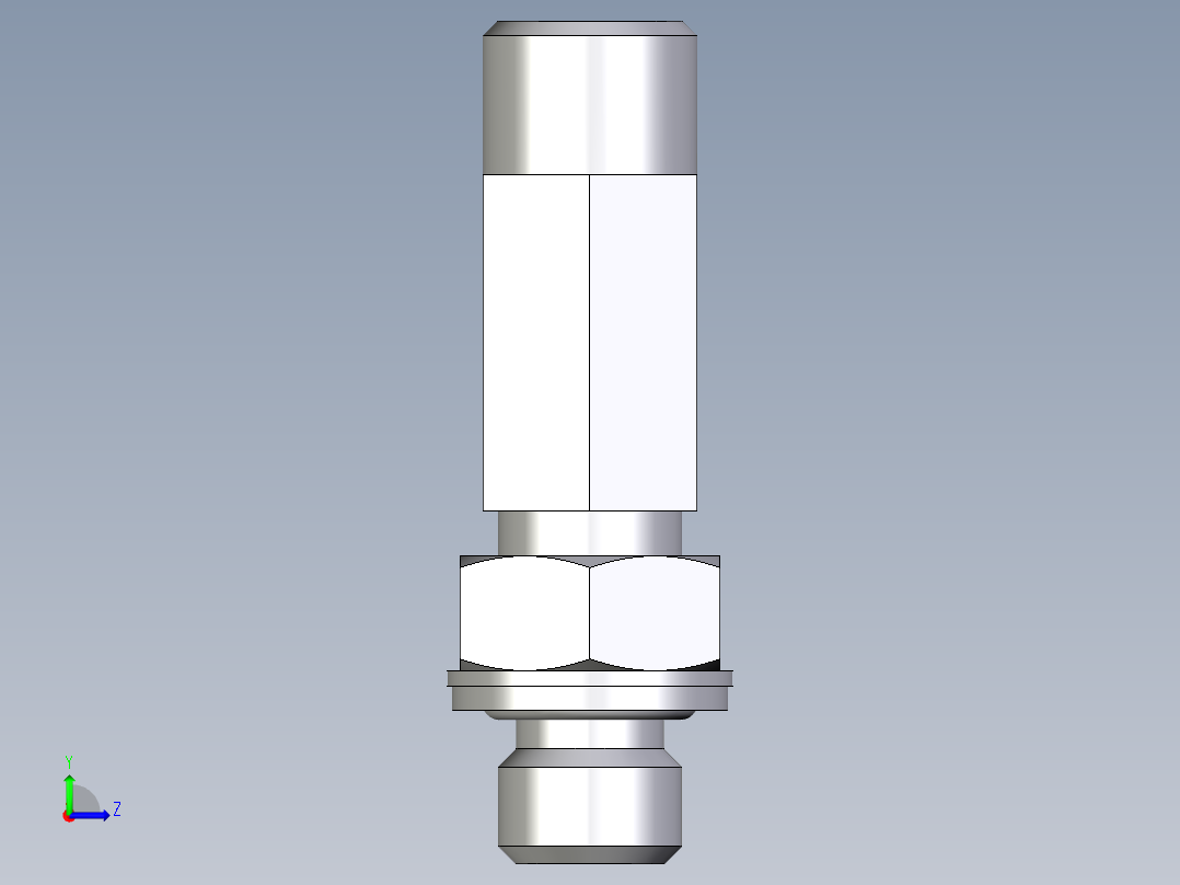卡套式工业通用硬管接头EO_Adjustable_locknut_run_tee_LEE08LMOMDCF左视图