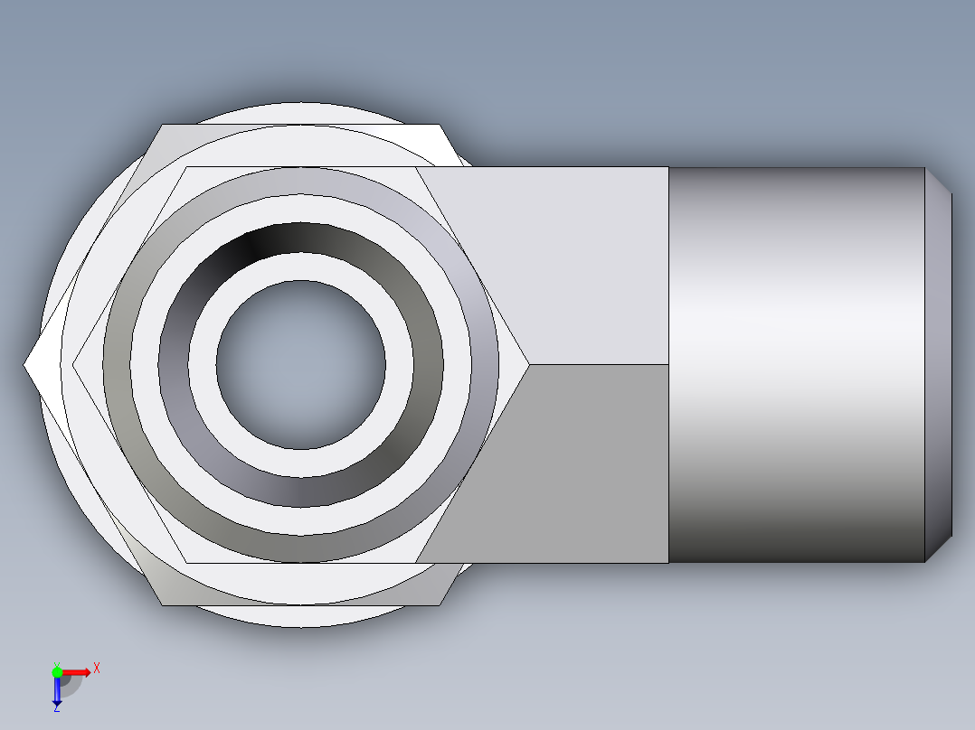 卡套式工业通用硬管接头EO_Adjustable_locknut_run_tee_LEE08LMOMDCF俯视图