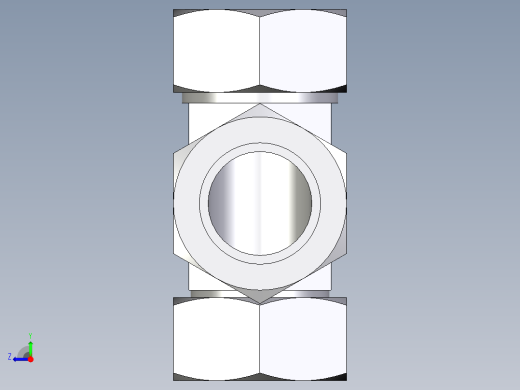 卡套式工业通用硬管接头EO_Swivel_nut_run_tee_EL35L71右视缩略图