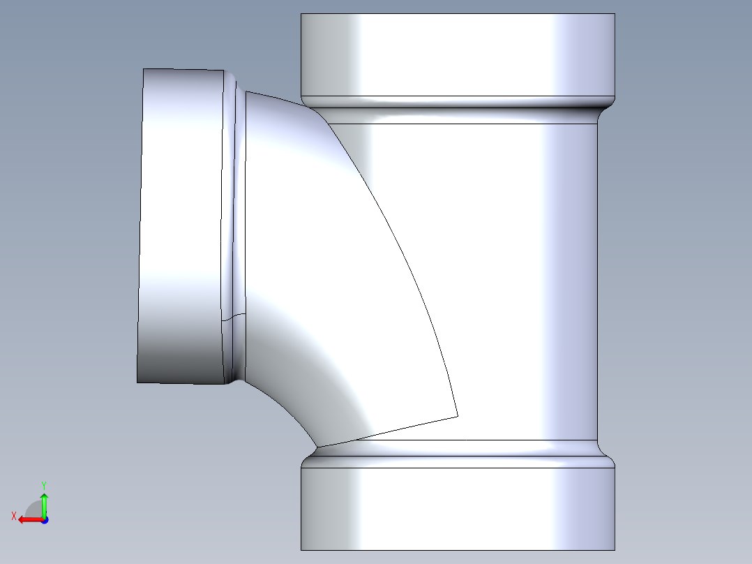 船舶管路系统S13_SeaDrainPLUS_SanitaryTee-SxSxS_37E161503_3in Sea Drain Plus - Sanitary Tee - SxS后视图