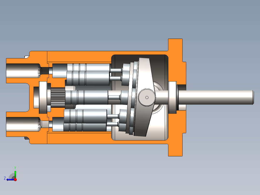轴向柱塞泵右视图