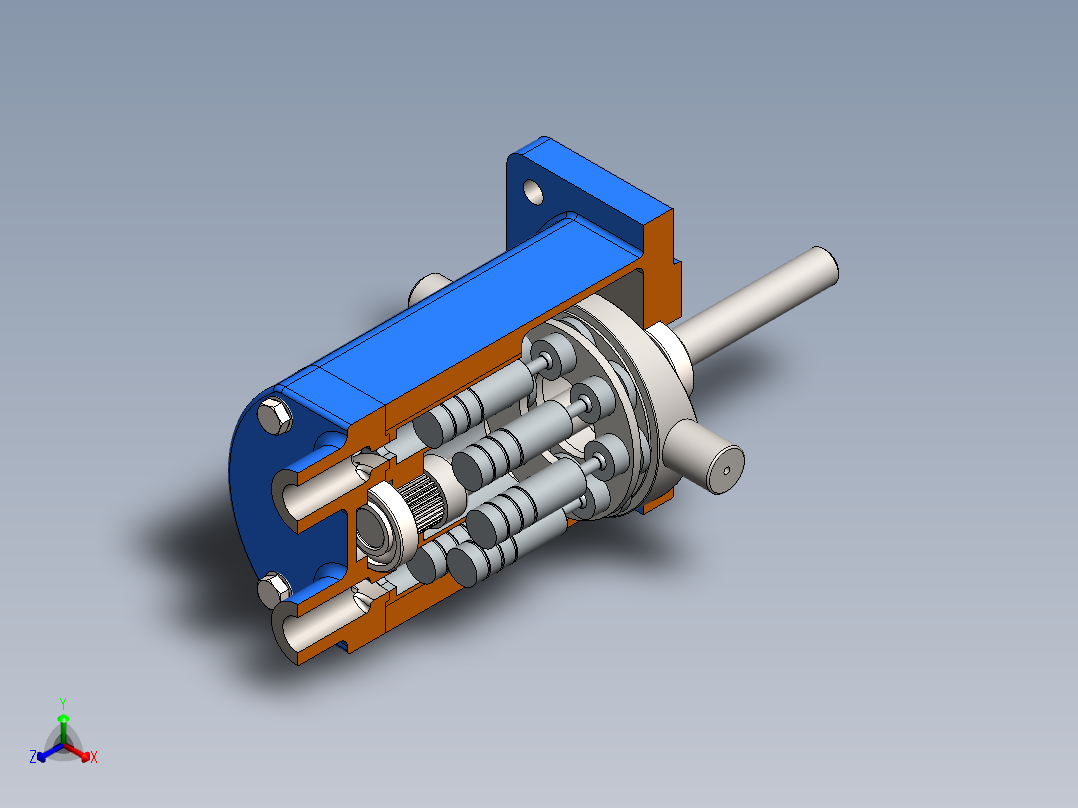 轴向柱塞泵正等轴测图