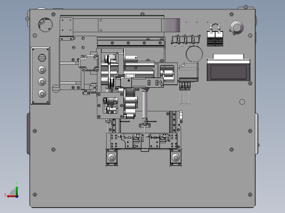 电池帽，贴标机后视图