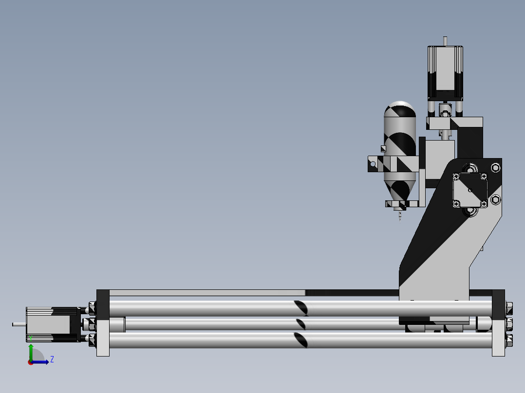3 Axis Router CNC3轴雕刻机左视图
