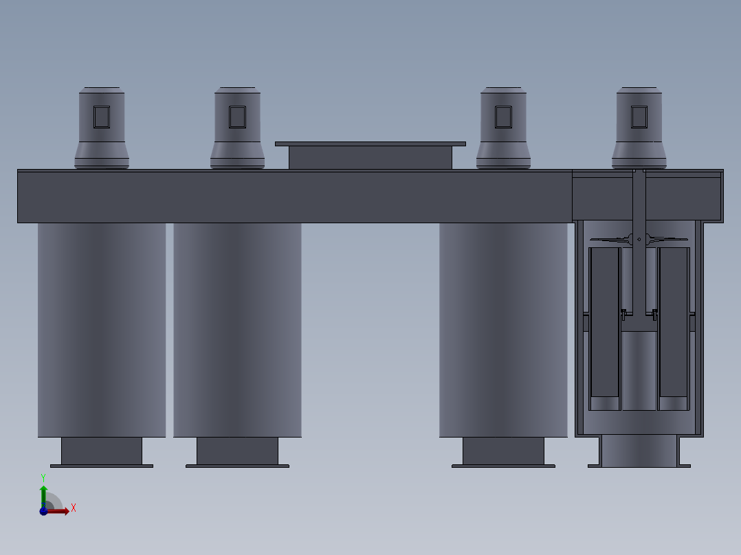 烧蚀机排烟系统前视图