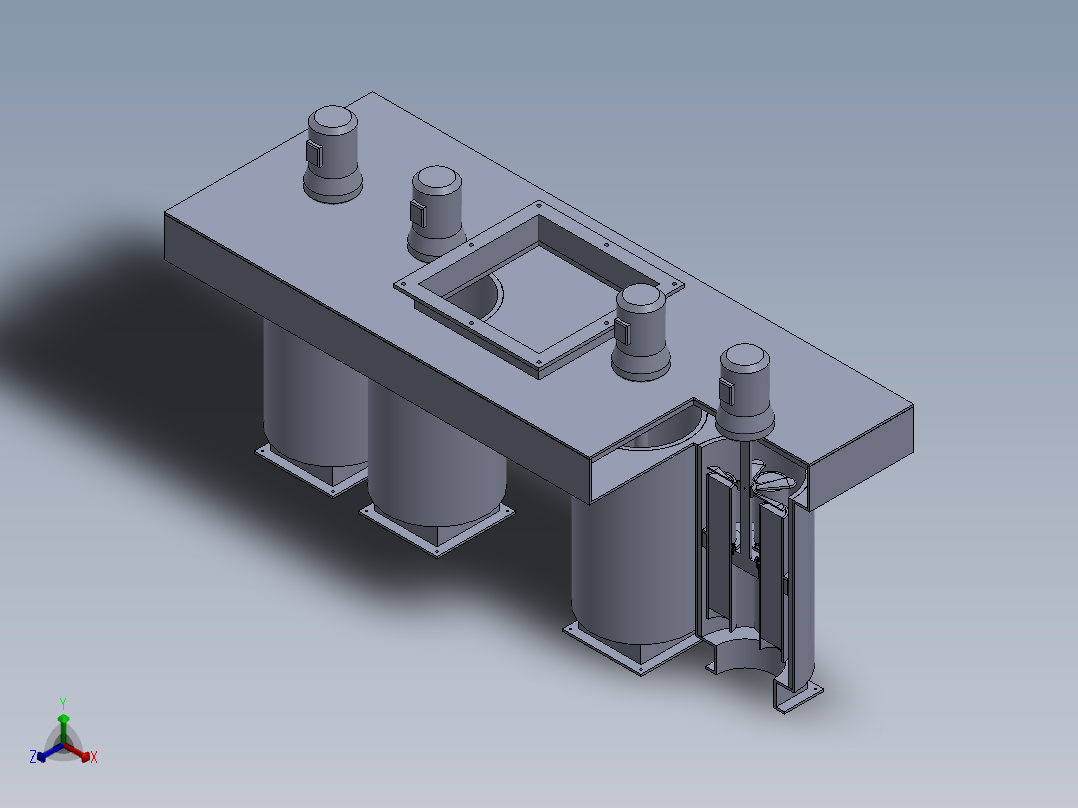 烧蚀机排烟系统正等轴测图