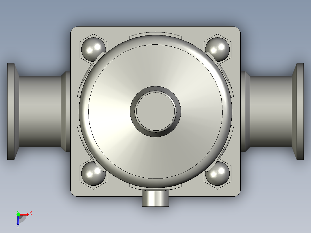 气动隔膜阀--DN34俯视图