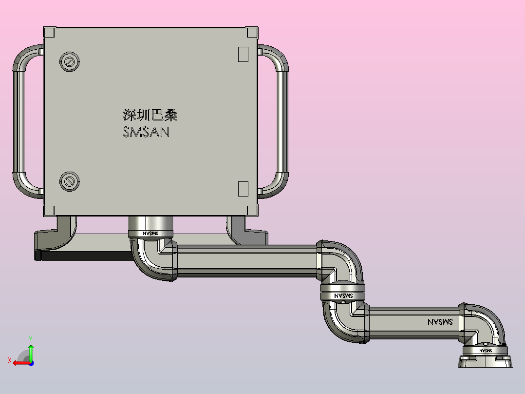 悬臂控制操控箱键盘支架-G3-顶座-中间连接器-90度箱体连接器-200-300后视图