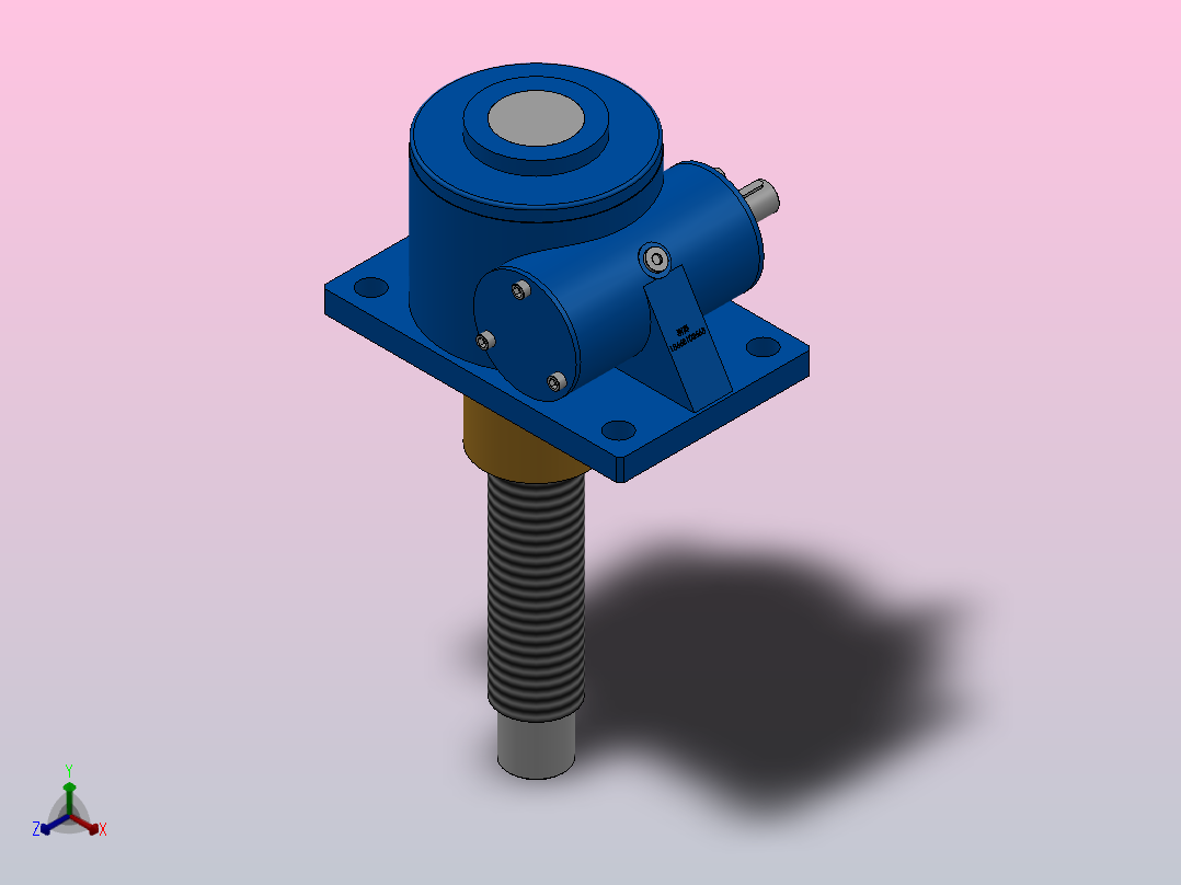 SWL35 螺母升降型蜗轮丝杆升降机[SWL35TM-2BⅠ-300-X-B]主视图