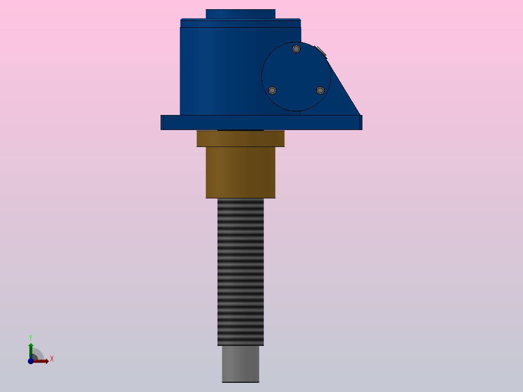 SWL35 螺母升降型蜗轮丝杆升降机[SWL35TM-2BⅠ-300-X-B]前视图