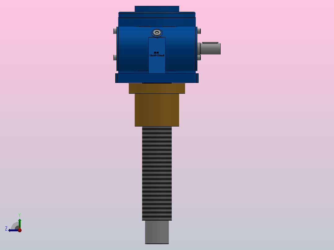 SWL35 螺母升降型蜗轮丝杆升降机[SWL35TM-2BⅠ-300-X-B]右视图