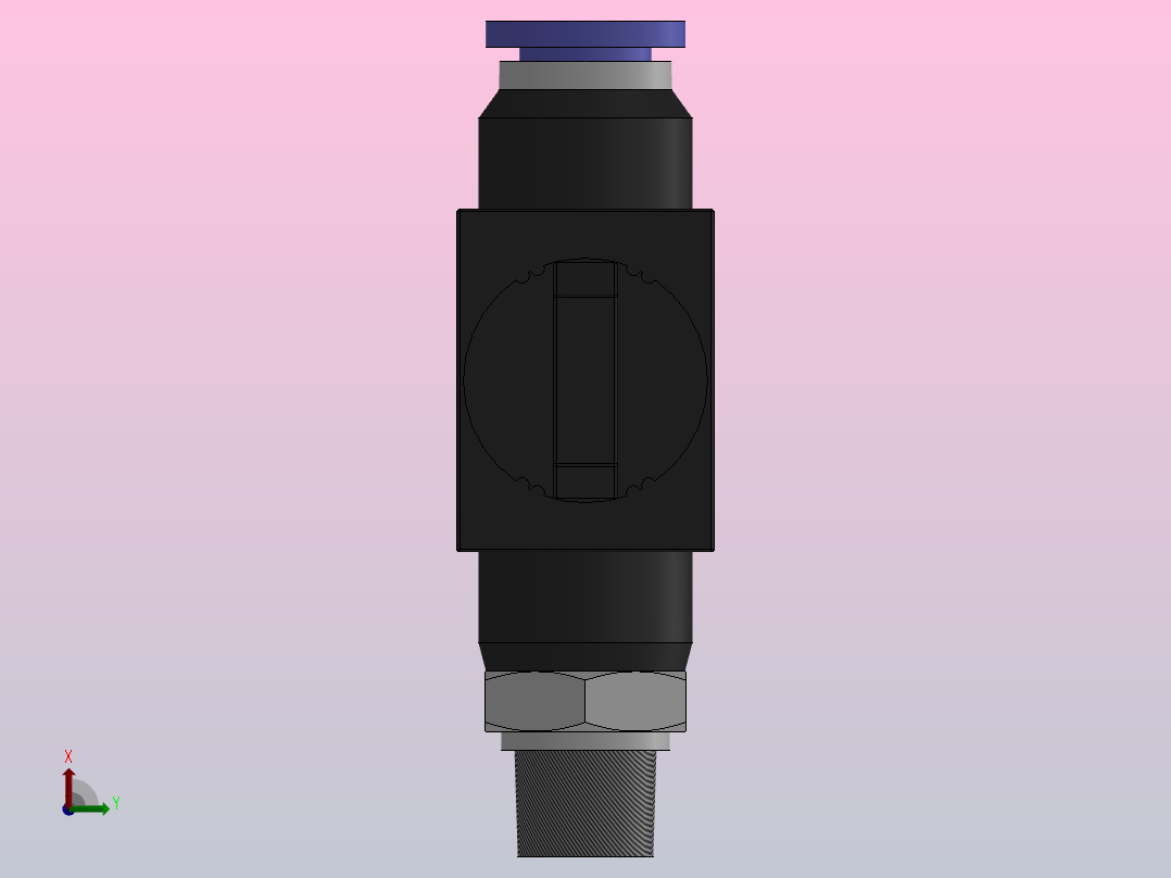 HVSF 由螺纹端流向插管端型[HVSF 01-06(B)]俯视图