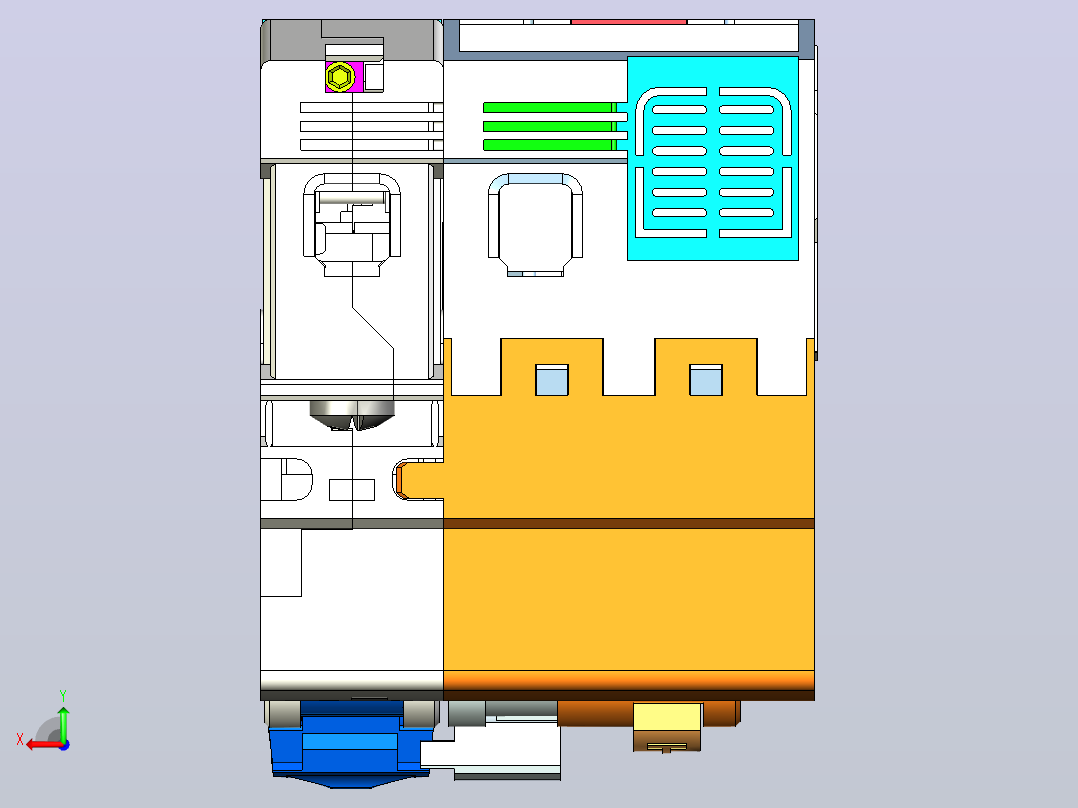 NB1LE-63H 1P&amp;N剩余电流动作断路器三维模型202403后视图