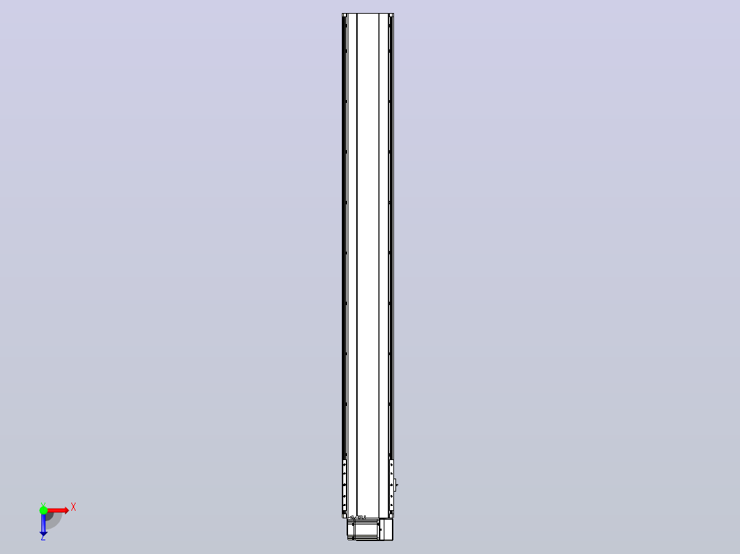 皮带直线轴半封闭可选导轨TPA-HNB-202D-140-L1650-RU-C-P75-N3俯视图