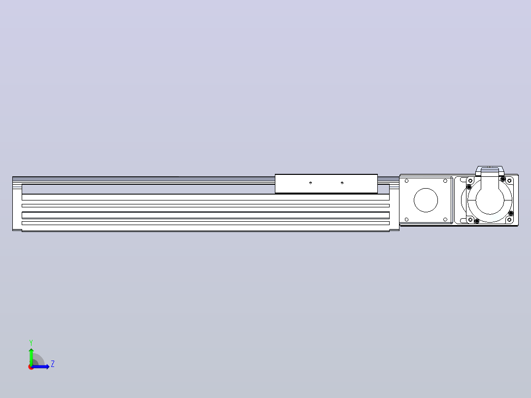 皮带直线轴半封闭可选导轨TPA-HNB-120D-110-L250-MR-Y-P40-N3左视图