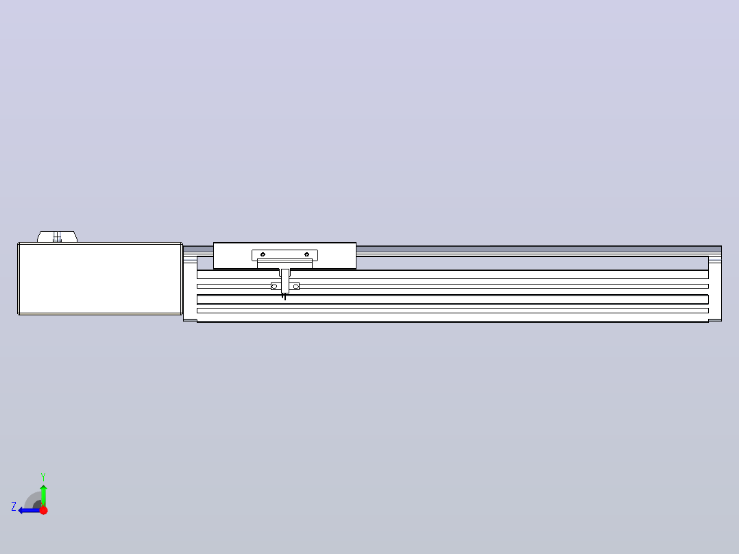皮带直线轴半封闭可选导轨TPA-HNB-120D-110-L250-MR-Y-P40-N3右视图