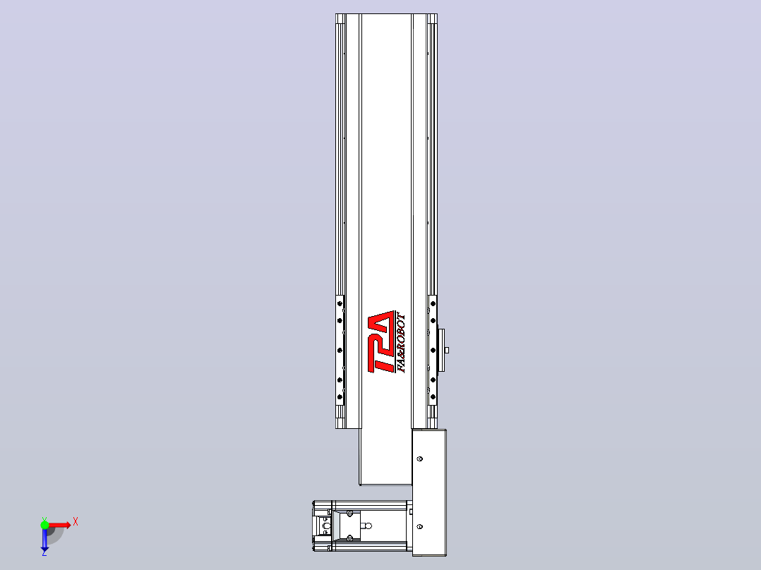 皮带直线轴半封闭可选导轨TPA-HNB-120D-110-L250-MR-Y-P40-N3俯视图