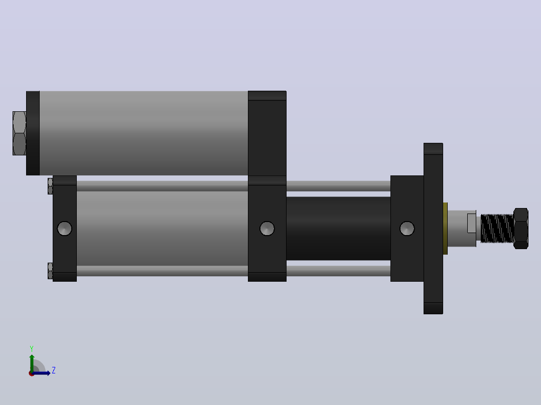MPT-5T系列标准型[MPT-80-50-10-5T-M2-S1-0°]气压增压缸左视图