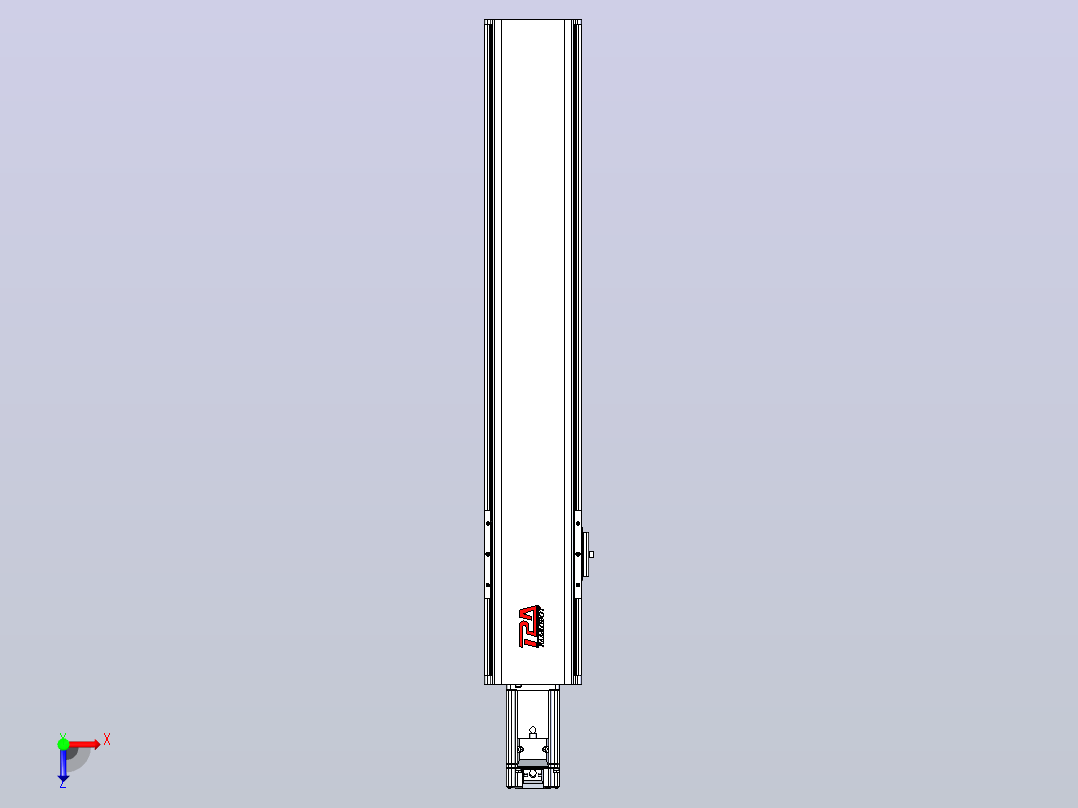 日规模组半封闭丝杆TPA-HNR-110D-1610C-L500-M-Y-P40-N3俯视图