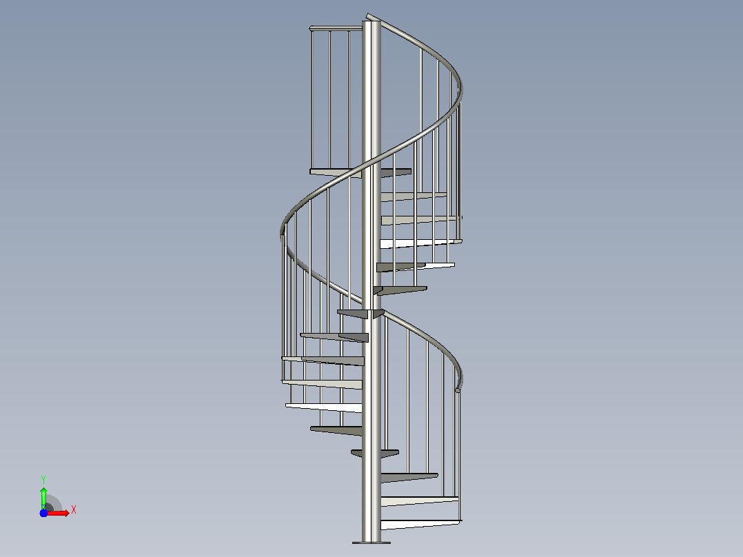Escalera-楼梯旋转梯子前视图