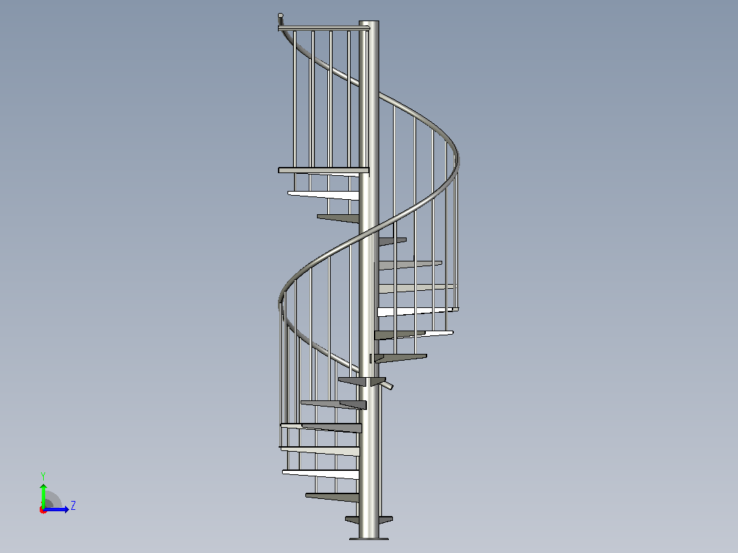 Escalera-楼梯旋转梯子左视图