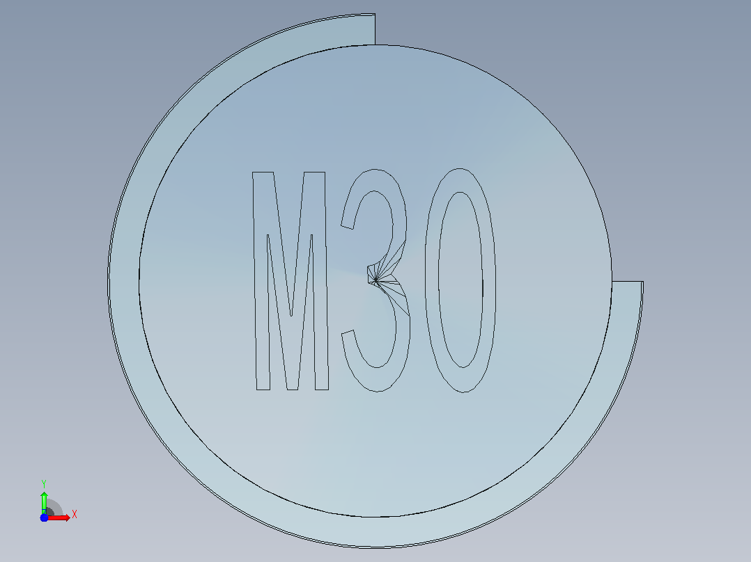 公制螺牙M30前视图