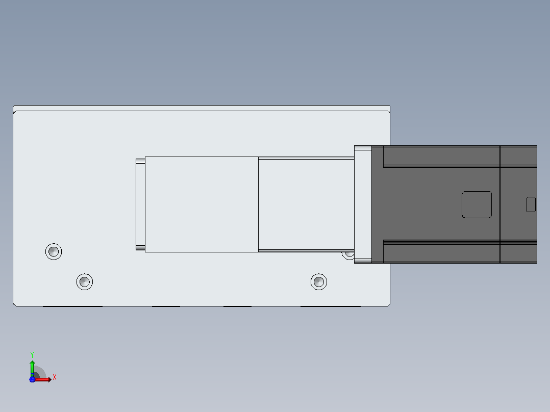直线模组DMBF220-LTCR（左折直连带电机座）[DMBF220-L45S500-DT750-A2U-LTCR]前视图