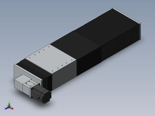 直线模组DMBF220-LTCR（左折直连带电机座）[DMBF220-L45S500-DT750-A2U-LTCR]正等轴测缩略图