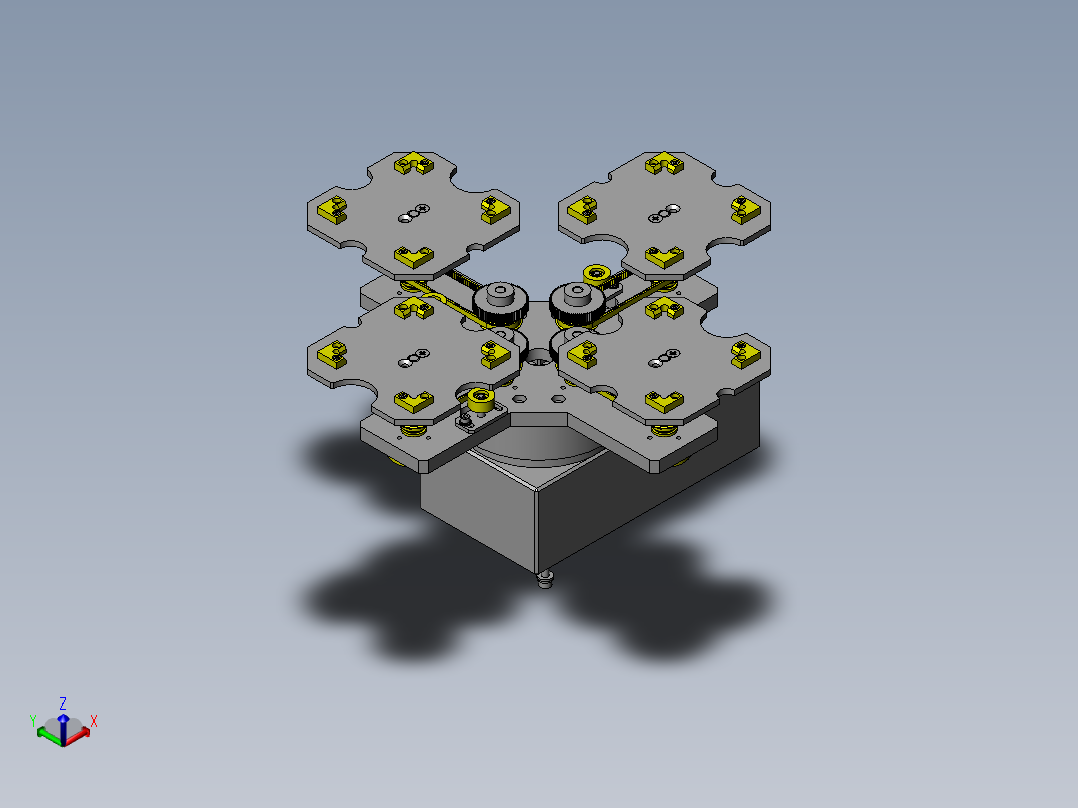 工件在分割器上90度同步旋转夹具