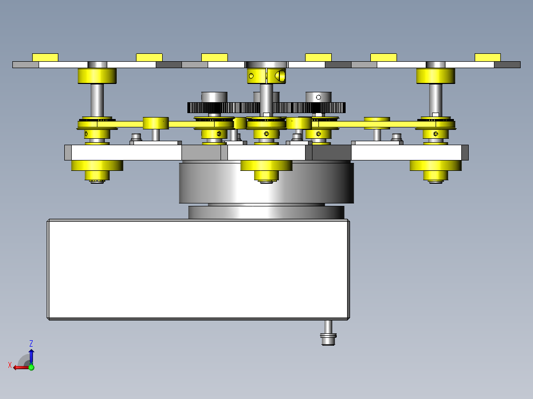 工件在分割器上90度同步旋转夹具左视图