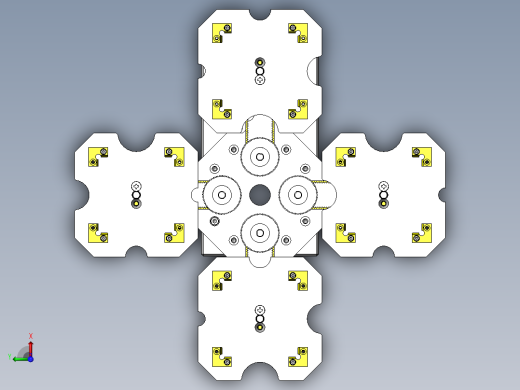 工件在分割器上90度同步旋转夹具俯视缩略图
