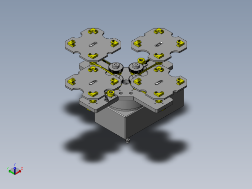 工件在分割器上90度同步旋转夹具正等轴测缩略图