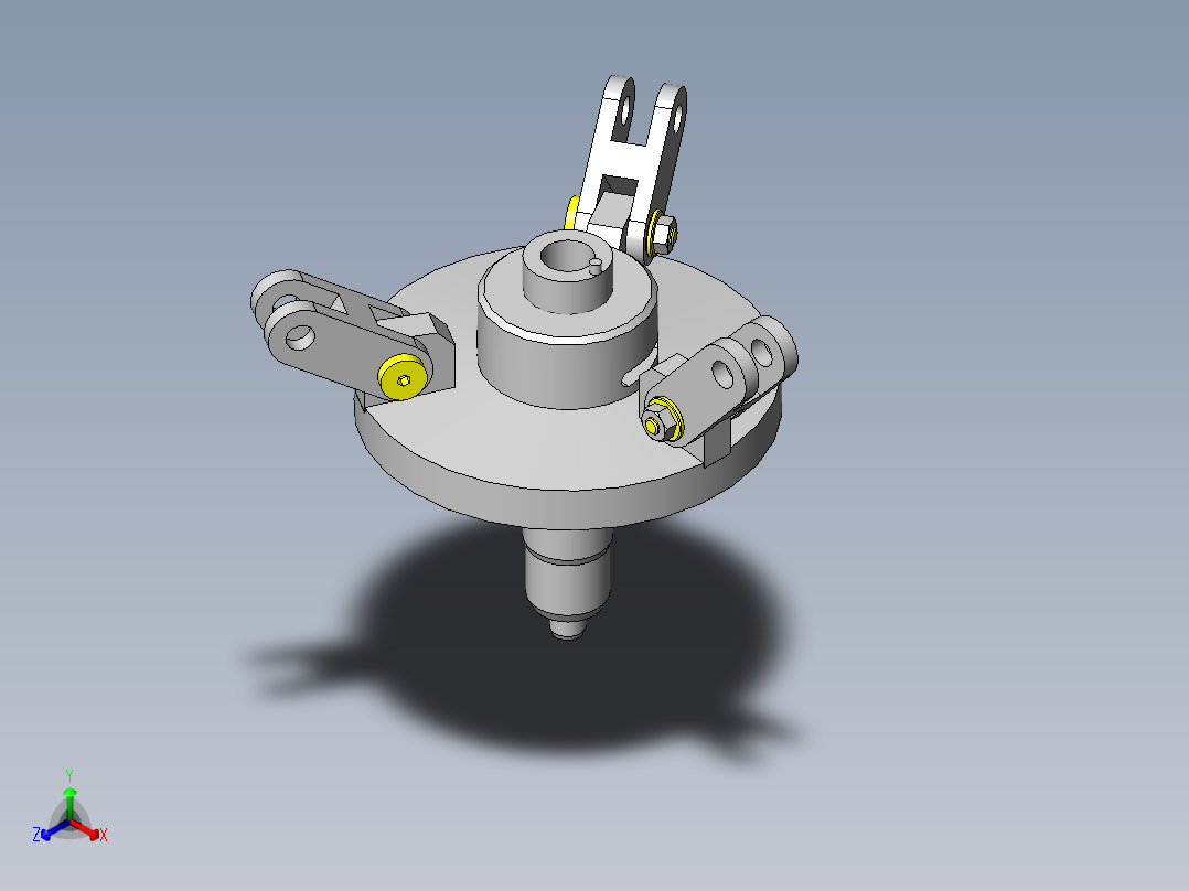 薄型圆板旋转夹紧机构正等轴测图