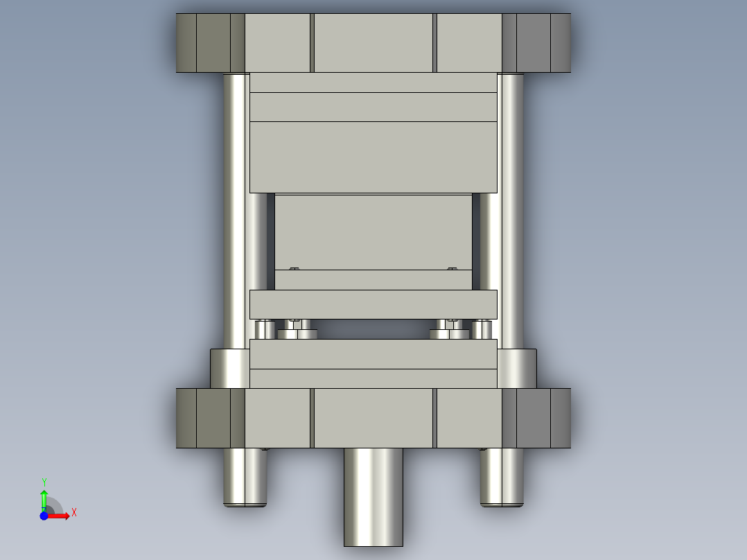 加固支架弯曲冲孔复合模前视图