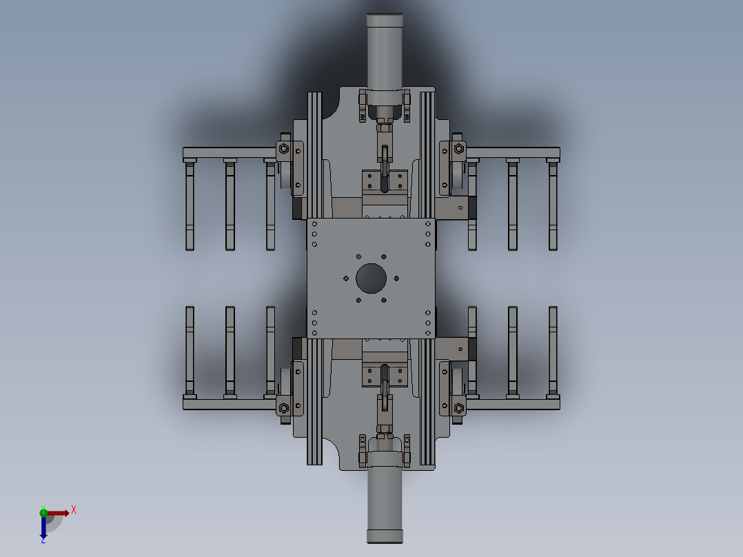 袋式码垛机器人抓具 3D图俯视图