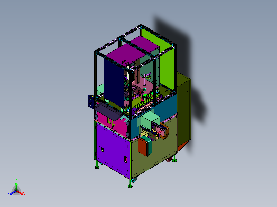 伺服电机分贝异响测量机正等轴测图