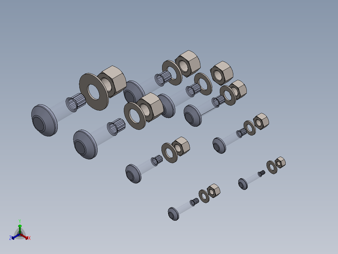 高强度扭断控制结构螺栓正等轴测图